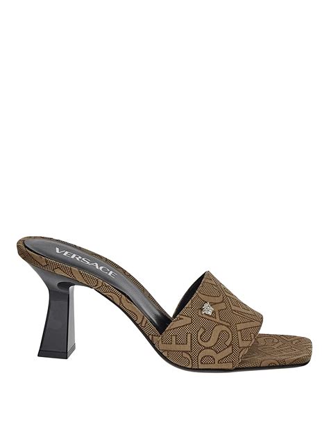 versace jeans couture mules|VERSACE JEANS COUTURE Beige/Black Kitten Heel Strappy .